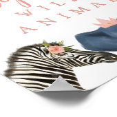 Adoptiecentrum | Roze Safari Birthday Party Sign Poster (Hoek)