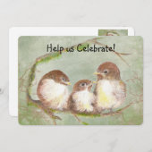 Adoptiefeest Sweet Bird Family Art Kaart (Voorkant / Achterkant)