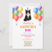 Adoptiefeest Tuxedo Kat Huisdier Kaart (Voorkant)