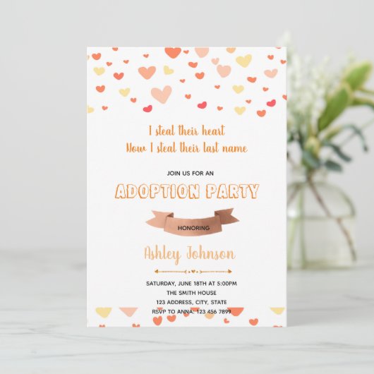 Adoptiefeest uitnodiging (Staand voorkant)