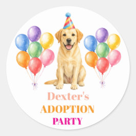 Adoptiefeestje Gotcha-dag Labrador Hond Huisdier Ronde Sticker