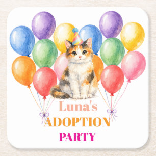 Adoptiefeestje Gotcha-dag Schotse kat Huisdier Kartonnen Onderzetters