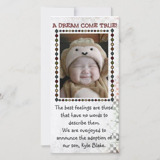 adoptiefotokaart aankondiging (Voorkant)