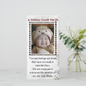 adoptiefotokaart aankondiging (Staand voorkant)