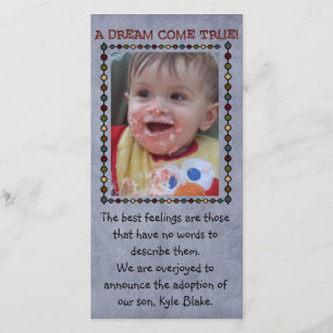 adoptiekaart aankondiging