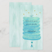 Adoptiekaart blauw - een eeuwig familielamp (Voorkant / Achterkant)