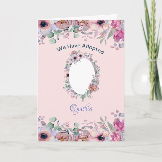 Adoptiekaart Voeg je foto nieuwe dochter toe Kaart (Voorkant)