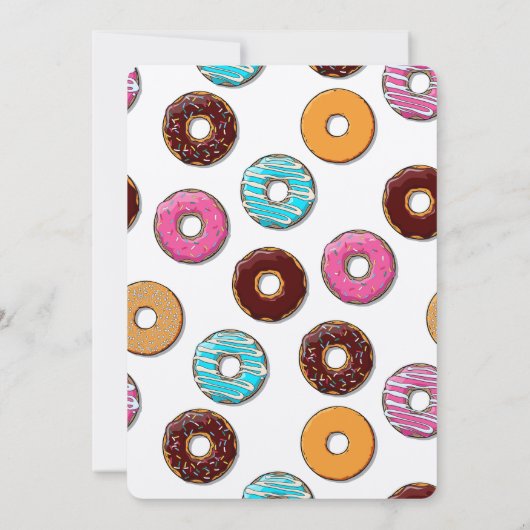 Adoptiepartij Modern Pink Donut Party Kaart (Achterkant)