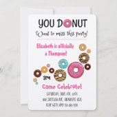 Adoptiepartij Modern Pink Donut Party Kaart (Voorkant)