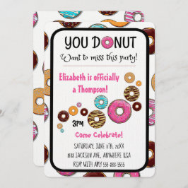 Adoptiepartij Modern Pink Donut Party Kaart