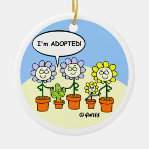 Adoptiethema Aangepaste Cartoon Keramisch Ornament