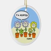 Adoptiethema Geschikte Cartoon op maat Keramisch Ornament (Rechts)