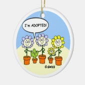Adoptiethema Geschikte Cartoon op maat Keramisch Ornament (Links)