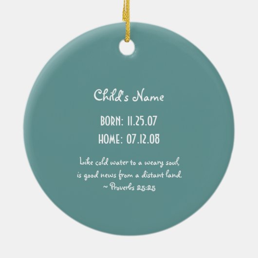 Adoption Angel Ornament (Achterkant)