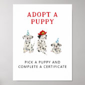 Adoption Center | Jongen Brandweerman Party Sign Poster (Voorkant)