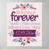 Adoption Day Sign "Eerste dag van voor altijd" Pos Poster (Voorkant)