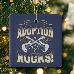 "Adoption Rocks" Adoption Day Naam en Datum Kind Keramisch Ornament