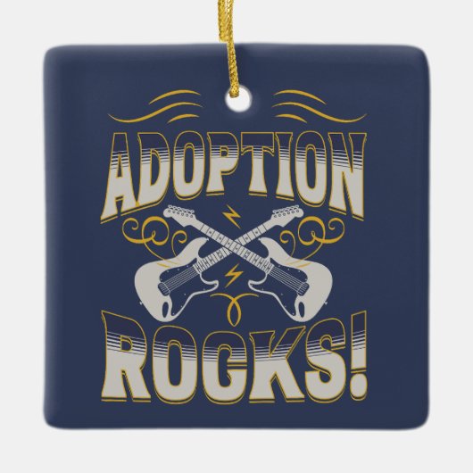 "Adoption Rocks" Adoption Day Naam en Datum Kind Keramisch Ornament (Voorkant)