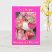 ADOPTION=SO VEEL LOVE/ZO VEEL KISSES-CONGRATS KAART (Gele Bloem)