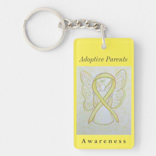 Adoptive Parents Awareness Ribbon Angel Sleutelhan Sleutelhanger (Voorkant)