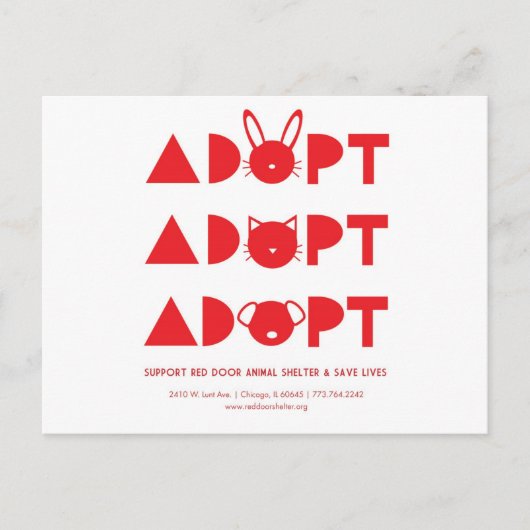 AdoptRedDoor.jpg Briefkaart (Voorkant)