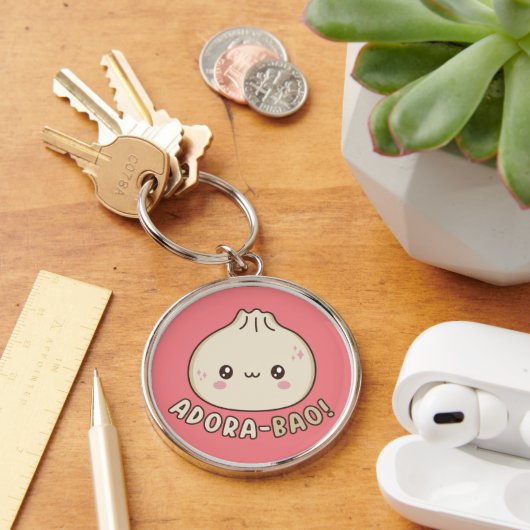 Adora-Bao Schattige Kawaii Bao Dumpling Pun Lover Sleutelhanger (Bureau)