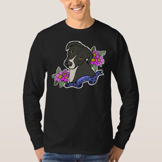 Adora Bull Pitbull en bloemen T-shirt (Voorkant)