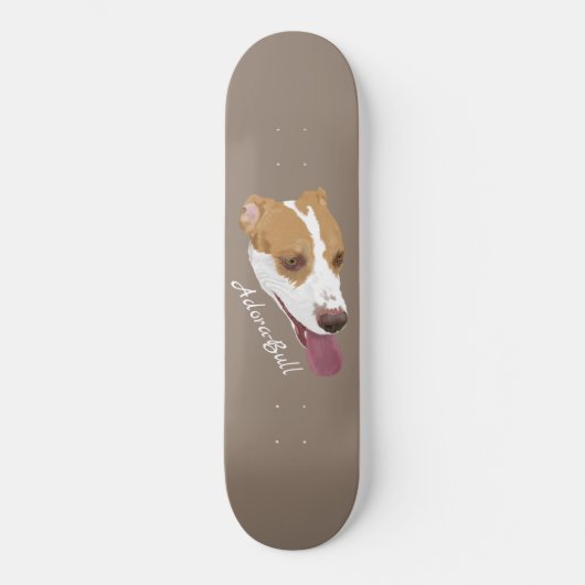 Adora-Bull Pitbull Terrier Mix Persoonlijk Skateboard (Voorkant)