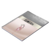 Adorabe Roze Flamingo's Bloem Notitieboek (Linkerzijde)