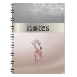 Adorabe Roze Flamingo's Bloem Notitieboek