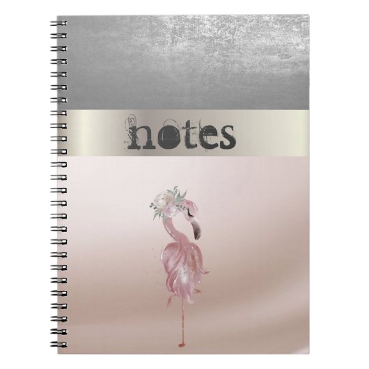 Adorabe Roze Flamingos Flower Notitieboek (Voorkant)