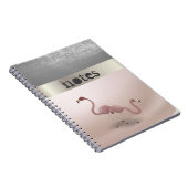 Adorabe Roze Flamingos in Liefde - Gepersonaliseer Notitieboek (Rechterzijde)