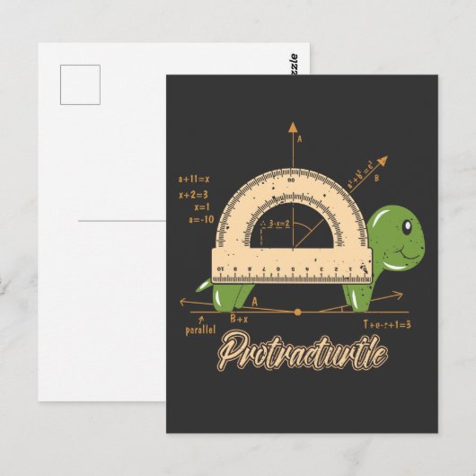 Adorabe Wiskunde Protractor Kinder school Briefkaart (Voorkant / Achterkant)