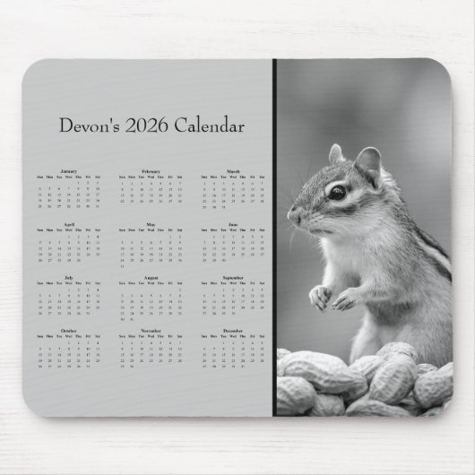 AdorablChipmunk: Pas de volledige kalender van 202 Muismat (Voorkant)