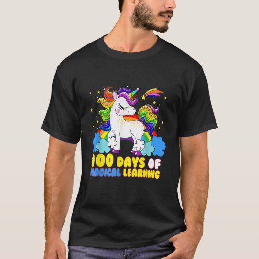 Adorable 100 Days of Magical Learning School Unico T-shirt (Voorkant)