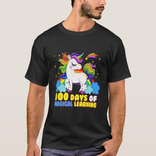 Adorable 100 Days of Magical Learning School Unico T-shirt (Voorkant)