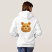 Adorable 3D Fluffy Ginger Hamster Face Hoodie (Achterkant volledig)