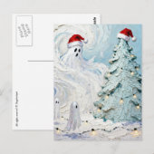 Adorable and Cute Christmas Ghosts and Tree Briefkaart (Voorkant / Achterkant)