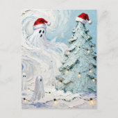 Adorable and Cute Christmas Ghosts and Tree Briefkaart (Voorkant)