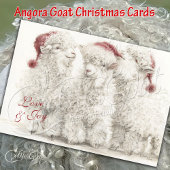 Adorable Angora Goat Christmas Trio  Kaart