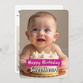 Adorable Baby Birthday Card – Instant Download Kaart (Voorkant / Achterkant)