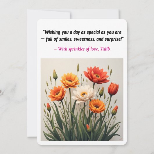 Adorable Baby Birthday Card – Instant Download Kaart (Achterkant)