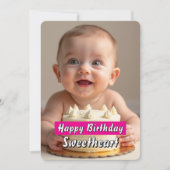 Adorable Baby Birthday Card – Instant Download Kaart (Voorkant)