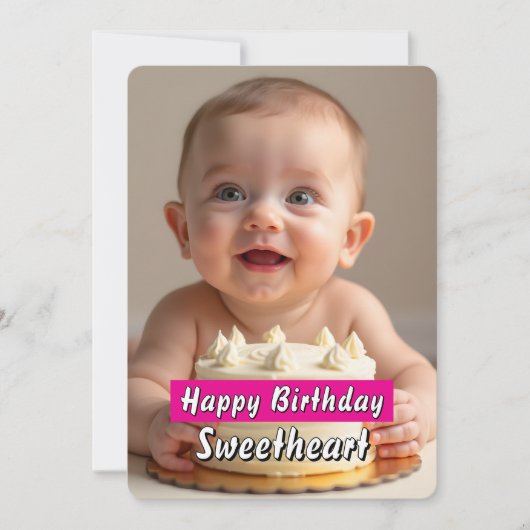 Adorable Baby Birthday Card – Instant Download Kaart (Voorkant)
