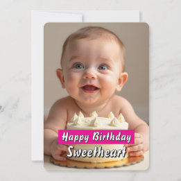 Adorable Baby Birthday Card – Instant Download Kaart