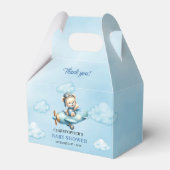 Adorable Baby Boy Shower Airplane Pilot Bear Box Bedankdoosjes (Voorkant Zijde)