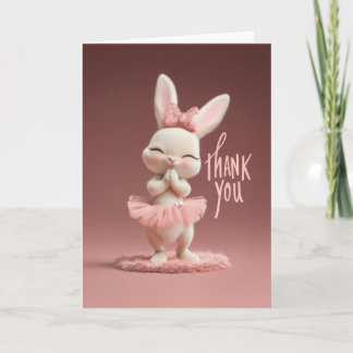 Adorable Baby Bunny in Pink Tutu Thank You Kaart