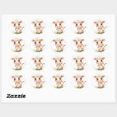 Adorable baby calf with big eyes  ronde sticker (Vel)