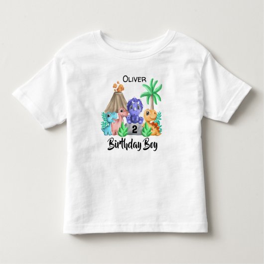 Adorable Baby Dinosauriëronde T-shirt voor peuters (Voorkant)