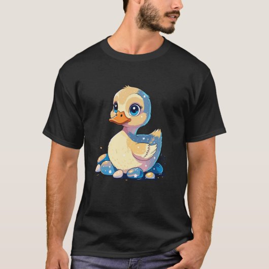 Adorable Baby Duckling with Stars Nursery T-shirt (Voorkant)